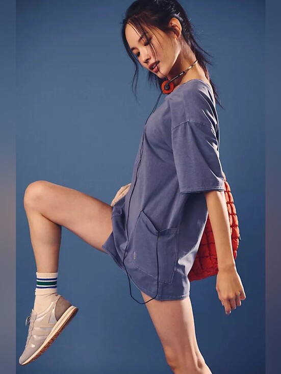 FP Movement by Free People Pants - FREE PEOPLE MOVEMENT HOT SHOT TEE ROMPER - SKYLINE